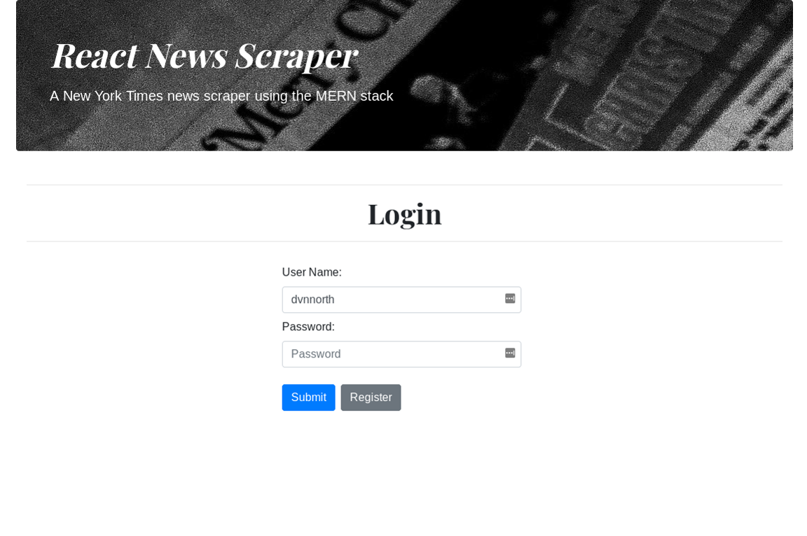 React News Scraper